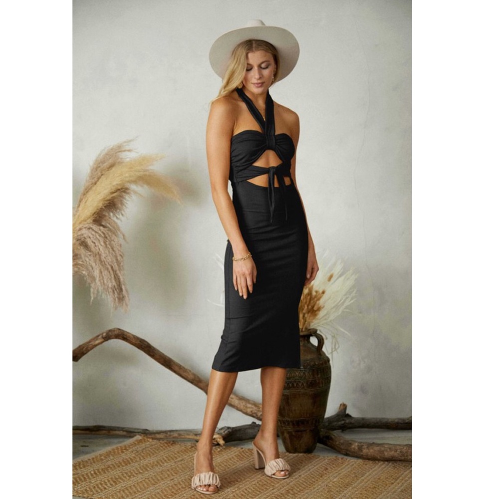 NWT Front tie sage dress - Picture 2 of 10